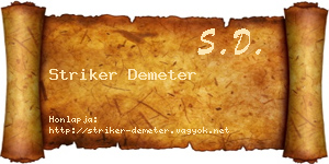 Striker Demeter névjegykártya